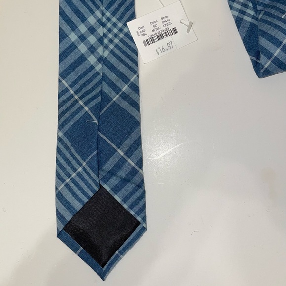 J.Crew Blue Pattern Plaid Tie - Picture 4 of 7